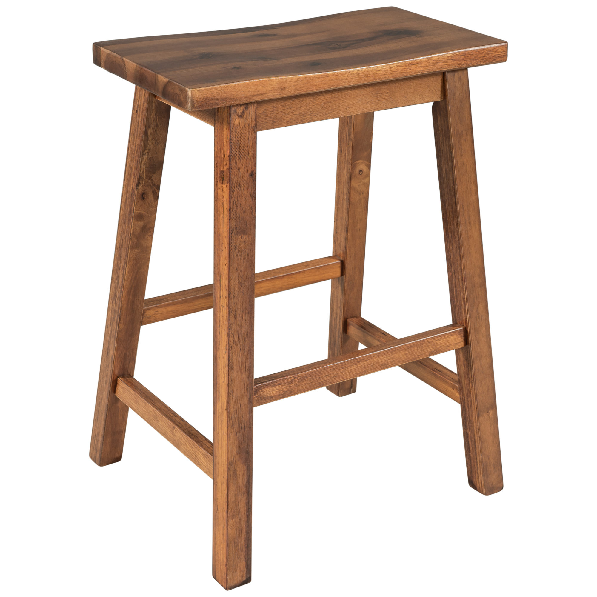 TOPMAX Farmhouse Rustic 2-piece Counter Height Wood Kitchen Dining Stools for Small Places, Walnut - Image 6
