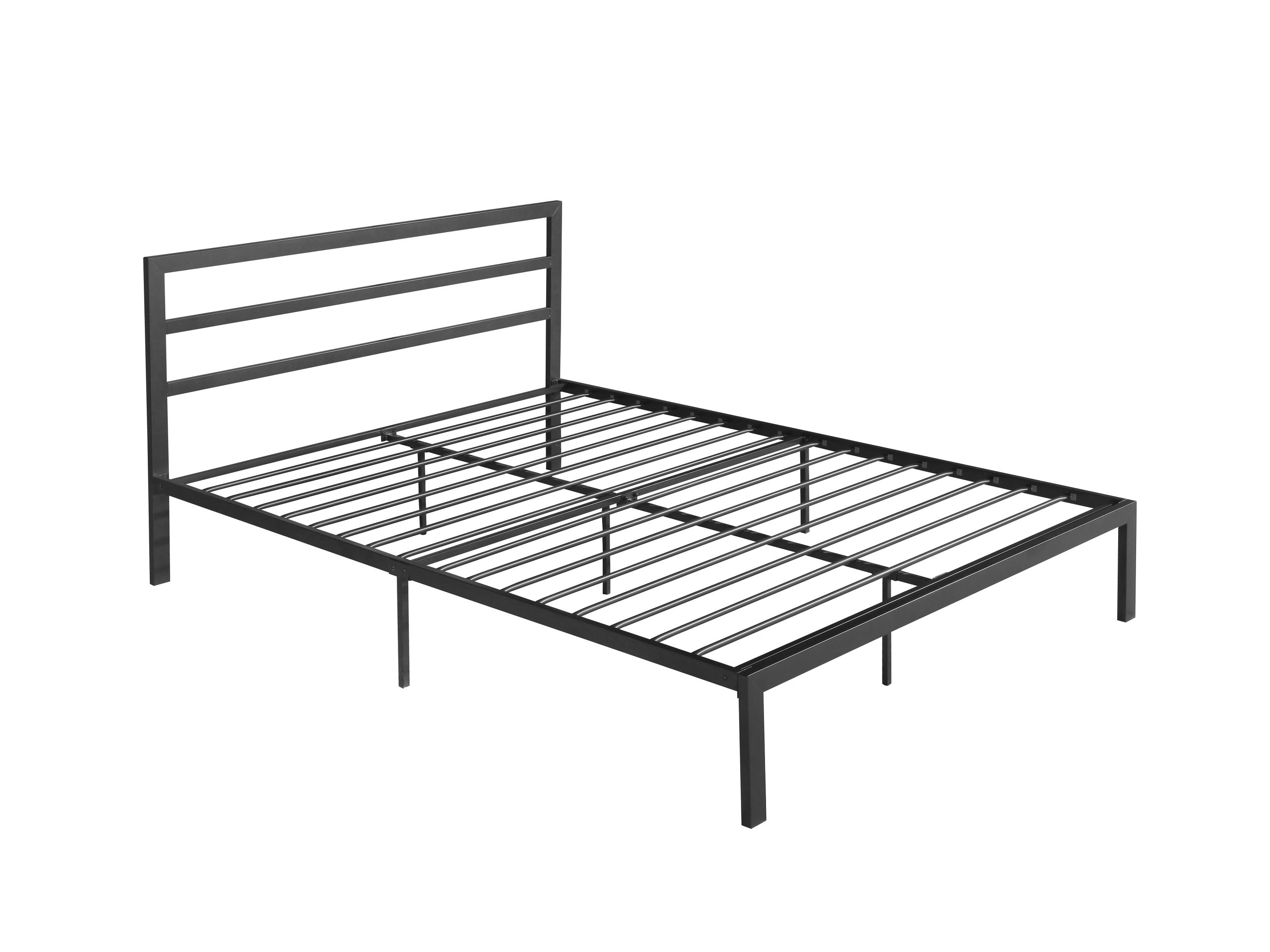 Queen Size Metal Bed Frame with Headboard Charcoal Grey - Image 3