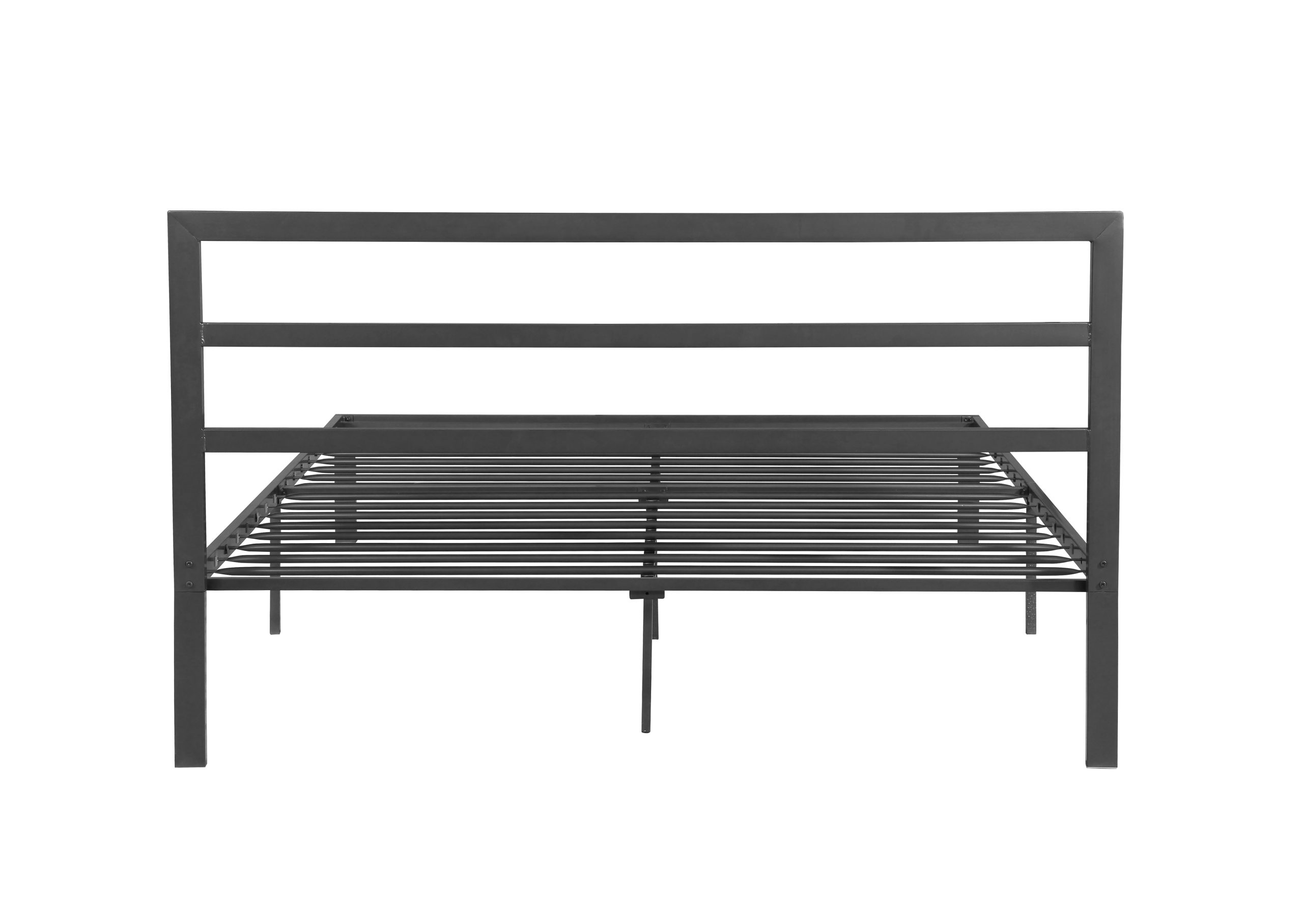 Queen Size Metal Bed Frame with Headboard Charcoal Grey - Image 5