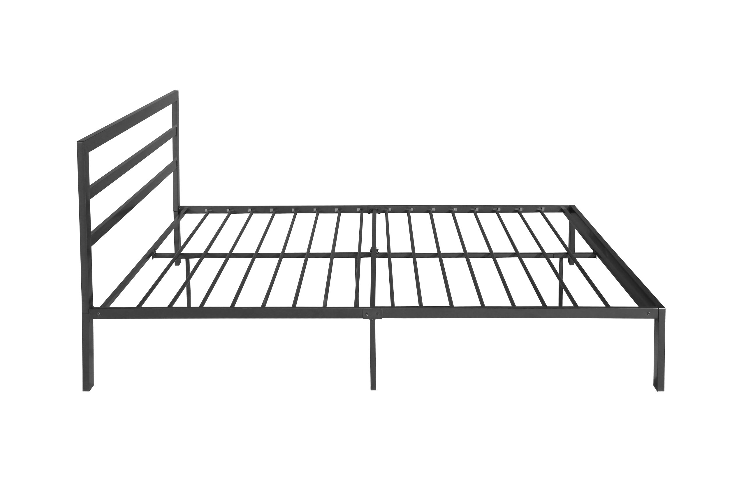 Queen Size Metal Bed Frame with Headboard Charcoal Grey - Image 6